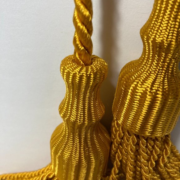 Bullion Gold Drapery Curtain Chair Tie Back 108 Spread Rope 5" Tassel Set of 4 - Picture 12 of 14